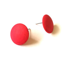 Load image into Gallery viewer, Bright Pink Disc Stud Earrings