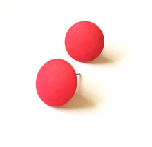Load image into Gallery viewer, Bright Pink Disc Stud Earrings