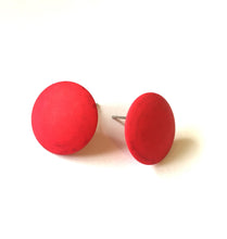 Load image into Gallery viewer, Bright Pink Disc Stud Earrings
