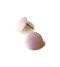 Load image into Gallery viewer, Lavender Matte Marbled Disc Stud Earrings