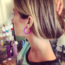 Load image into Gallery viewer, Clear Frosted Small Classic Hoop Earrings