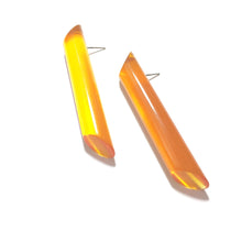 Load image into Gallery viewer, Tangerine Orange Couture Lucite Mega Stick Stud Earrings