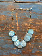 Load image into Gallery viewer, Ice Blue Wavy Moonglow Poker Face Statement Necklace