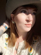 Load image into Gallery viewer, Cranberry Moonglow Mini Boom Hoop Earrings