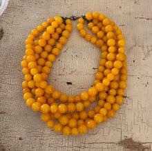 Load image into Gallery viewer, Golden Yellow Beaded Sylvie Statement Necklace