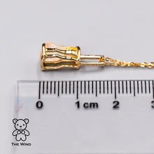 Load image into Gallery viewer, Minimalist Mexican Fire Opal Diamond Pendant Necklace 18K Yellow Gold