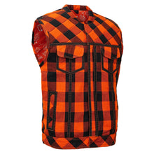 Load image into Gallery viewer, Rogue Inferno Black and Orange Flannel Textile Vest