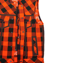 Load image into Gallery viewer, Rogue Inferno Black and Orange Flannel Textile Vest