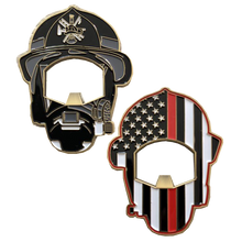 Load image into Gallery viewer, GL11-007 Firefighter Set: Challenge Coin and Keychain (Fireman First Responder) Bottle Opener fighter