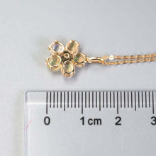 Load image into Gallery viewer, Fire Opal Diamond Flower Design Necklace 14k Yellow Gold