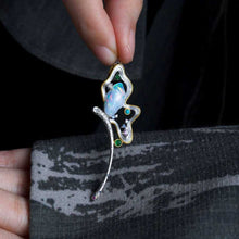 Load image into Gallery viewer, Fairy Whisper - Fire Opal Necklace in 18K White Gold with Diamonds, Sapphires &amp; Turquoise