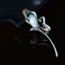 Load image into Gallery viewer, Fairy Whisper - Fire Opal Necklace in 18K White Gold with Diamonds, Sapphires &amp; Turquoise