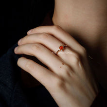 Load image into Gallery viewer, Fireball - Fire Opal &amp; Diamond Engagement Wedding Ring 18K Yellow Gold