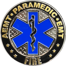 Load image into Gallery viewer, BL3-002 Volunteer Fire Fighter AEMT EMT Paramedic Fire Rescue Department Challenge Coin
