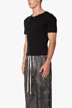 Load image into Gallery viewer, Fitted Ribbed Tee - Black