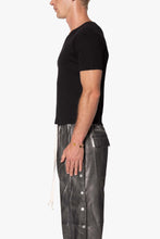 Load image into Gallery viewer, Fitted Ribbed Tee - Black