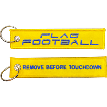 Load image into Gallery viewer, EL12-023 Flag Football Boys Girls Men Women Keychain or Luggage Tag or zipper pull