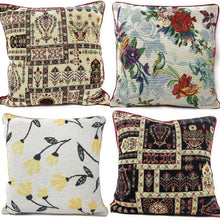 Load image into Gallery viewer, DaDa Bedding Set of 4 Pieces - Floral Garden Botanical Tapestry Throw Pillow Covers Bundle Pack - 16" x 16"