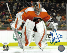 Load image into Gallery viewer, Carter Hart Jumping on the Ice Philadelphia Flyers Autographed 11" x 14" Hockey Photo