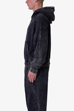 Load image into Gallery viewer, Frayed Seam Acid Wash Hoodie - Black