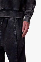 Load image into Gallery viewer, Frayed Seam Acid Wash Hoodie - Black