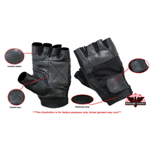 Load image into Gallery viewer, Leather / Mesh Fingerless Glove