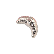 Load image into Gallery viewer, French Croissant Brooch in Gold &amp; Silver 1.4" Metal Pin for Food Lovers