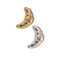 Load image into Gallery viewer, French Croissant Brooch in Gold &amp; Silver 1.4" Metal Pin for Food Lovers