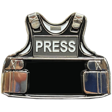 Load image into Gallery viewer, BL17-021 PRESS photographer Camera Man Video Outer Carrier Vest Challenge Coin CNN Fox News BBC MSNBC