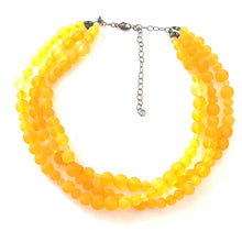 Load image into Gallery viewer, Golden Yellow Frosted Beaded Multi Strand Morgan Necklace