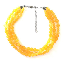 Load image into Gallery viewer, Golden Yellow Frosted Beaded Multi Strand Morgan Necklace