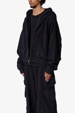 Load image into Gallery viewer, Full Zip Hoodie - Washed Black