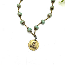 Load image into Gallery viewer, Be the Change Coin Necklace- Seafoam