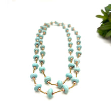 Load image into Gallery viewer, Robin’s Egg and Rose Gold Necklace