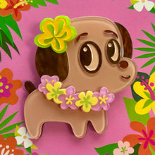 Load image into Gallery viewer, Polynesian Pup Mini Brooch by Miss Fluff x Lipstick &amp; Chrome