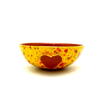 Load image into Gallery viewer, Calliope Heart Ice-Cream Bowls - Speckled Yellow