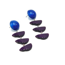 Load image into Gallery viewer, Deep Purple &amp; Blue Cloud Moonglow Earrings
