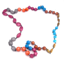 Load image into Gallery viewer, Cranberry Grey &amp; Copper Rope Necklace