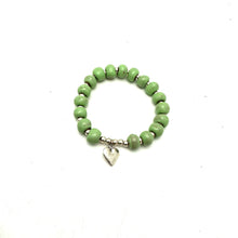 Load image into Gallery viewer, Heart Charm Bracelet- Mint Green