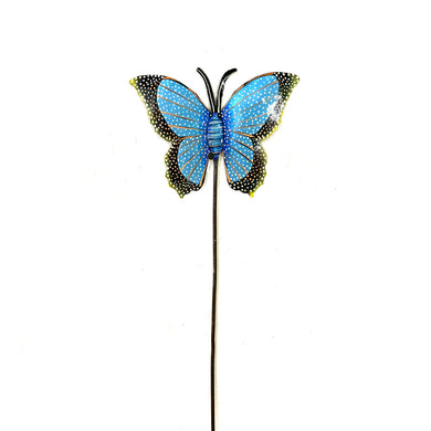Light Blue Butterfly Garden Stake