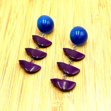 Load image into Gallery viewer, Deep Purple &amp; Blue Cloud Moonglow Earrings