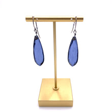Load image into Gallery viewer, Denim Blue Faceted Briolette Leverback TearDrop Earrings