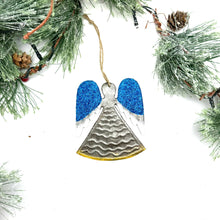 Load image into Gallery viewer, Glitter Angel Ornament with Snowy Wings