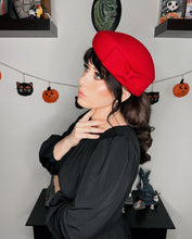 Load image into Gallery viewer, The Head-Turner Structured Beret by Lipstick &amp; Chrome -RED