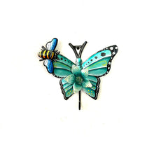 Load image into Gallery viewer, Turquoise Butterfly and Bee Wall Hook