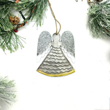 Load image into Gallery viewer, Glitter Angel Ornament with Snowy Wings