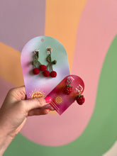 Load image into Gallery viewer, Crochet Red Fruit Earrings