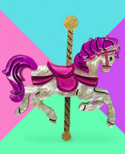 Load image into Gallery viewer, Funfair Carousel Horse Acrylic Brooch by Lipstick &amp; Chrome x Makokot
