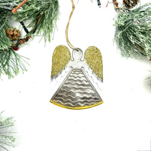 Load image into Gallery viewer, Glitter Angel Ornament with Snowy Wings