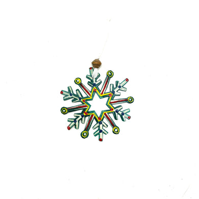 Teal Green Snowflake Ornament